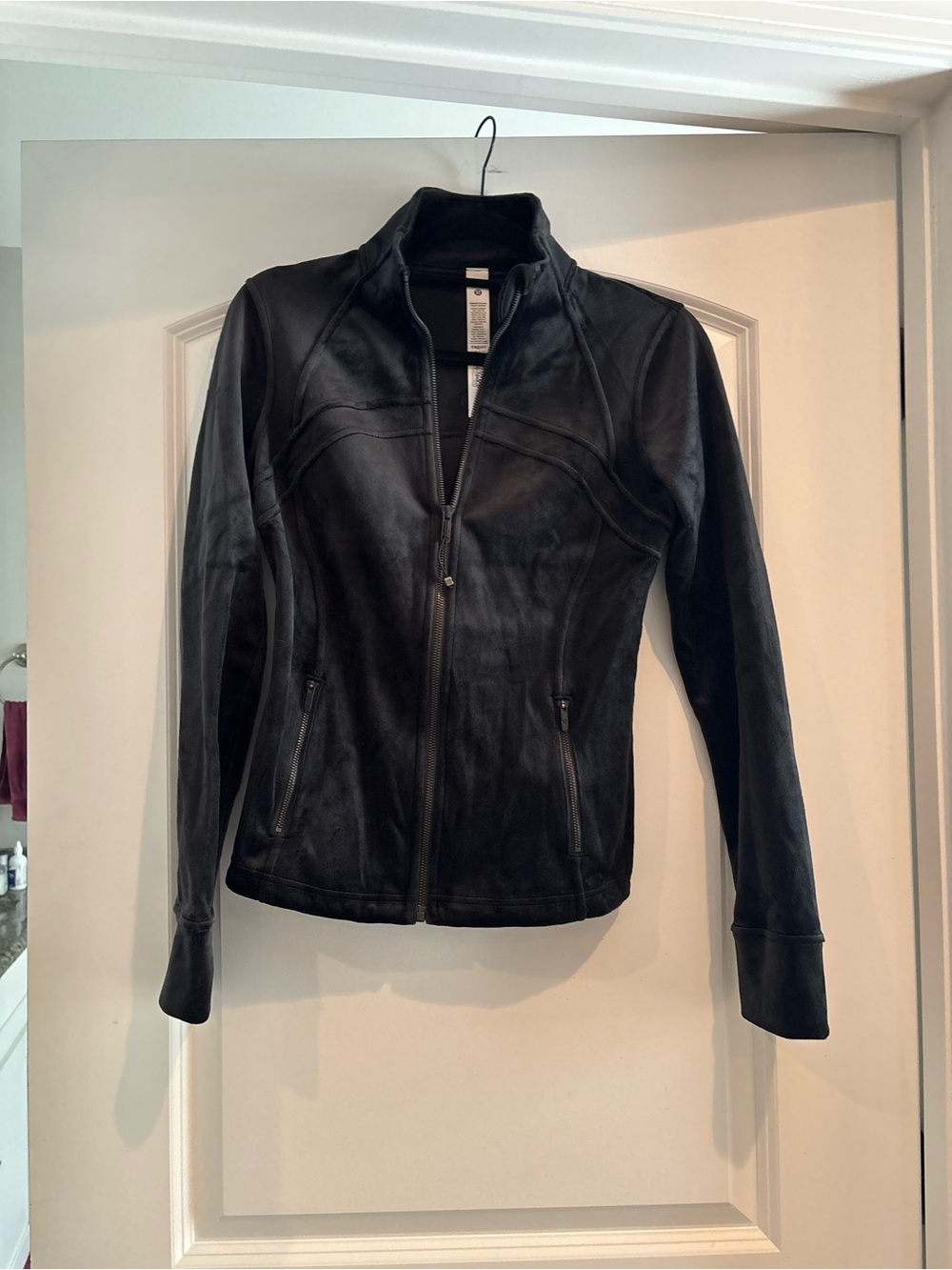 lululemon athletica Black Velvet Fitted Zip Jacket